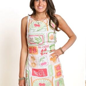 Pink and Green Halter Sundress Mini